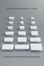 40X80 mm 4'lü Beyaz Kare İçten Geçmeli Plastik Profil Tapası Tıpası – Sandalye & Masa Profil Kapağı - Görsel 3