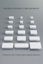 50X90 mm 4'lü Beyaz Kare İçten Geçmeli Plastik Profil Tapası Tıpası – Sandalye & Masa Profil Kapağı - Görsel 2