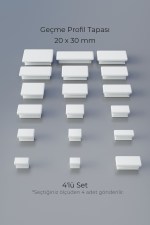 20X30 mm 4'lü Beyaz Kare İçten Geçmeli Plastik Profil Tapası Tıpası – Sandalye & Masa Profil Kapağı