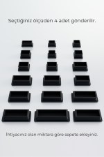30X40 mm 4'lü Siyah Kare İçten Geçmeli Plastik Profil Tapası Tıpası – Sandalye & Masa Profil Kapağı - Görsel 2